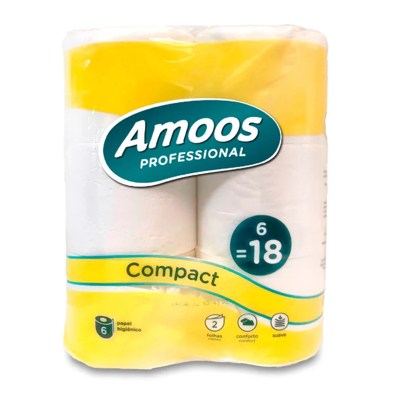 Amoos Set Papel Higiénico Doble Hoja Super Confort 20 Metros 6 Rollos, 7 Paquetes