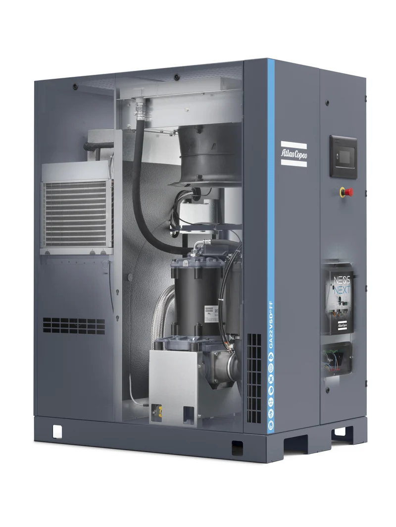 Compressore a vite lubrificato 22 kW 10 bar GA22VSDS FF A 10 meac 400V rsd Abac