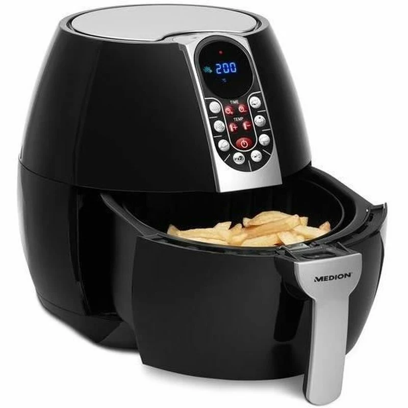 Freidora de aire Medion 1500 W 2,8 L Negro/Plata