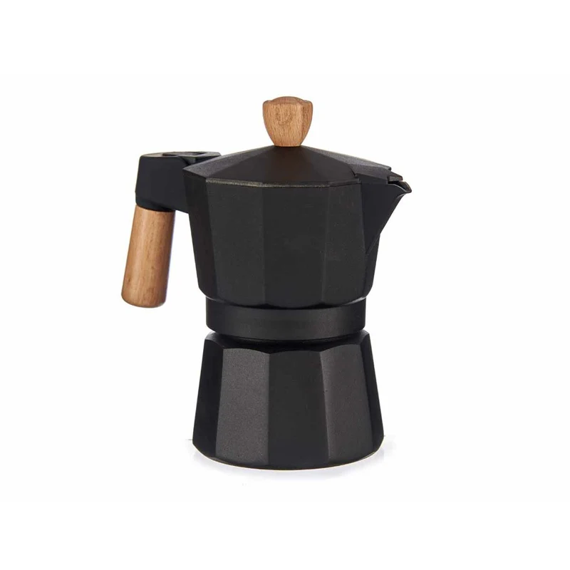 Cafetera Italiana Madera Aluminio 3 Tazas