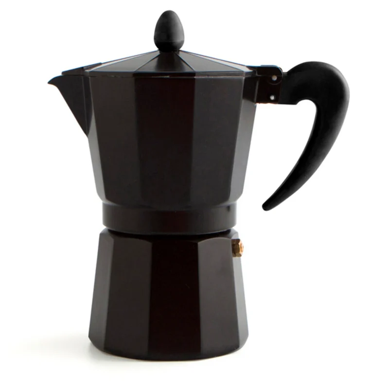 Cafetera italiana Quid de metal negro de baquelita