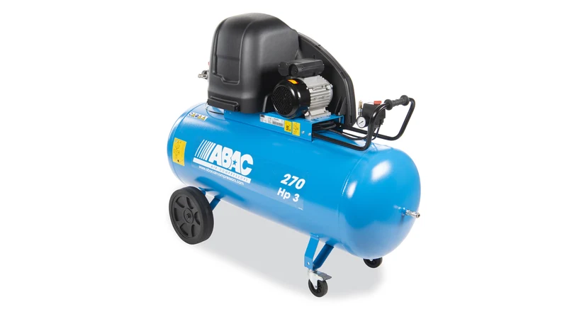 Compressore a pistoni silenziato S A39B 3 HP su serbatoio 270 l, trifase, carrellato Abac