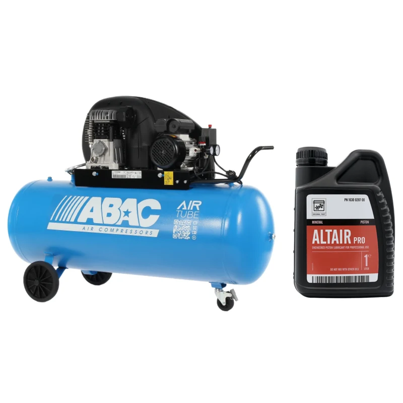Extensive A29B CM3 - 3Hp, 10bar, 200lt serbatoio - 230v/50Hz/1fase + Altair Pro - Olio per compressori a pistoni - 1 litro Abac