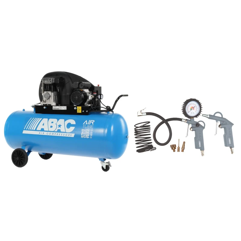 Extensive A29B CM3 - 3Hp, 10bar, 200lt serbatoio - 230v/50Hz/1fase + Kit aria compressa G-813 - 6 pezzi Abac