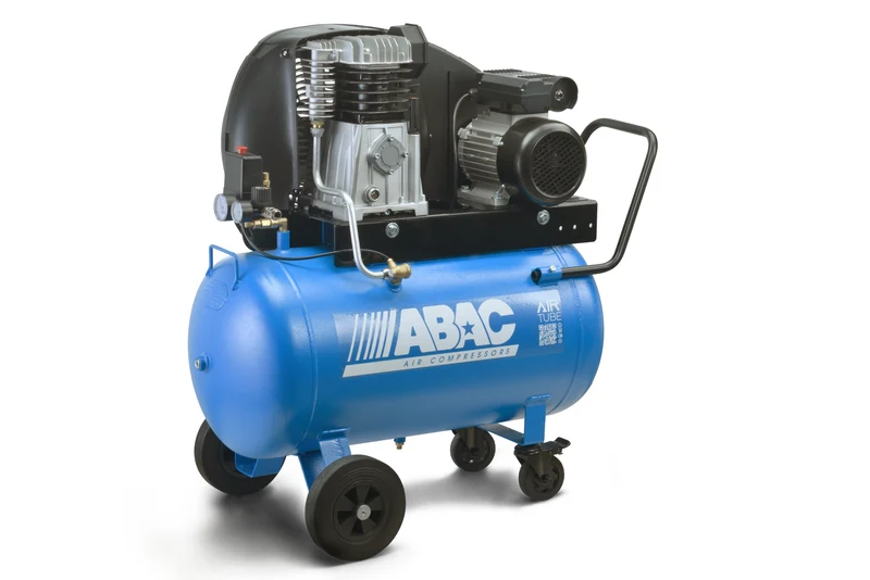 Compressore a pistoni a cinghia A29B 2 HP su serbatoio 90 l, monofase, carrellato Abac