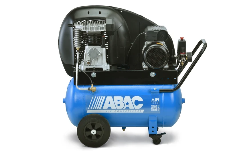 Compressore a pistoni a cinghia A29B 2 HP su serbatoio 50 l, monofase, carrellato Abac