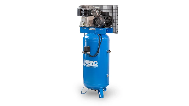 Compressore a pistoni a cinghia PRO B5900B 5,5 HP su serbatoio verticale 200 l Abac