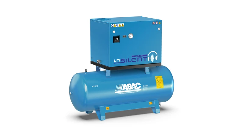 LN1 Silent Compressore a pistone silenzioso - Pompante A49B - Montato su serbatoio Abac