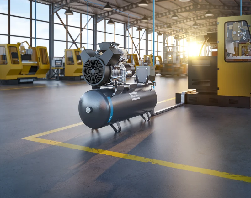 Compressore a pistone industriale 2 HP 10 bar LE2-10S TM 90 230/1/60 APK Abac